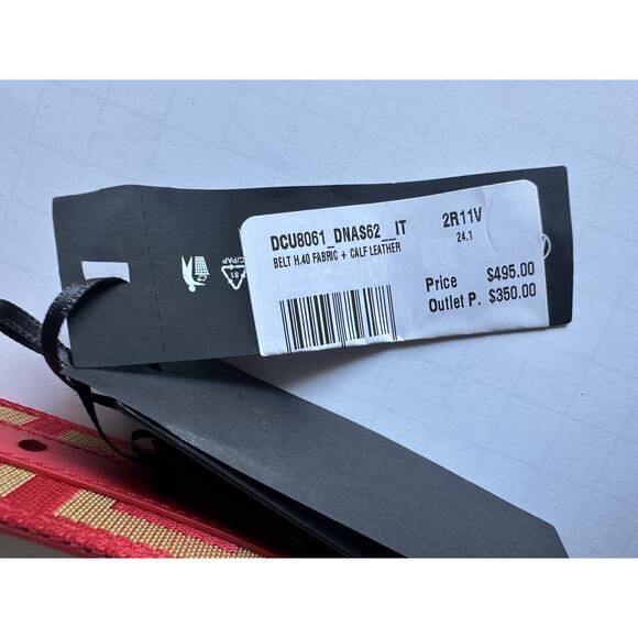 Versace Medusa-Buckle Greca Calf Leather Red/Gold Belt 80 (32) DCU8061 NWT $495 - Picture 12 of 12